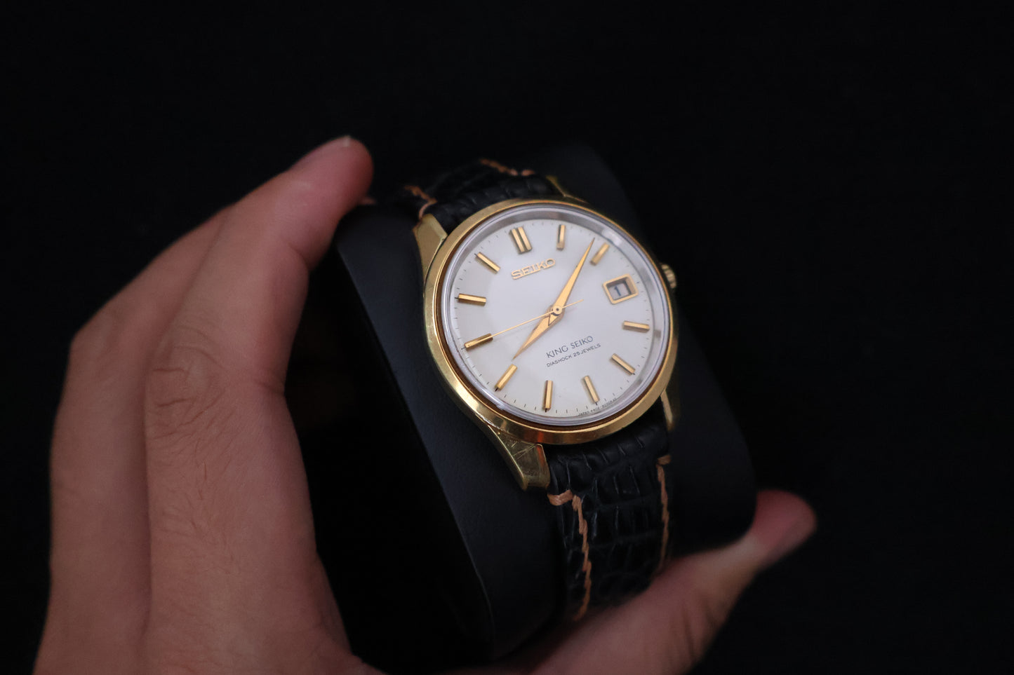 (SERVICED) Rare Vintage 1966 King Seiko 44KS Shield Medallion 25 Jewels 4402-8000