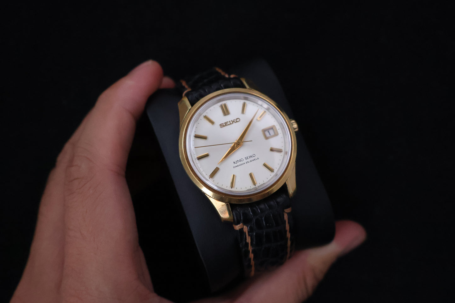 (SERVICED) Rare Vintage 1966 King Seiko 44KS Shield Medallion 25 Jewels 4402-8000