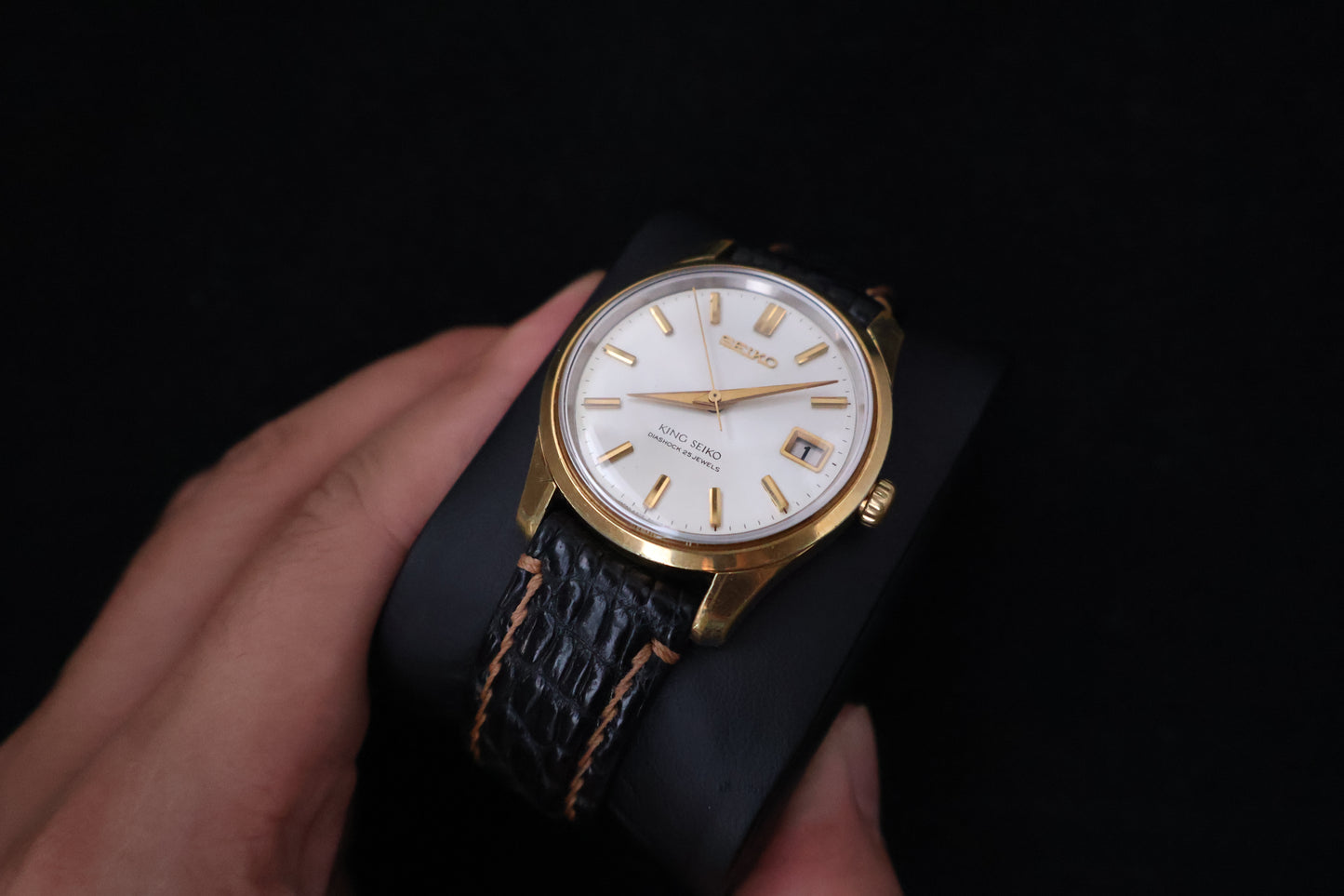 (SERVICED) Rare Vintage 1966 King Seiko 44KS Shield Medallion 25 Jewels 4402-8000
