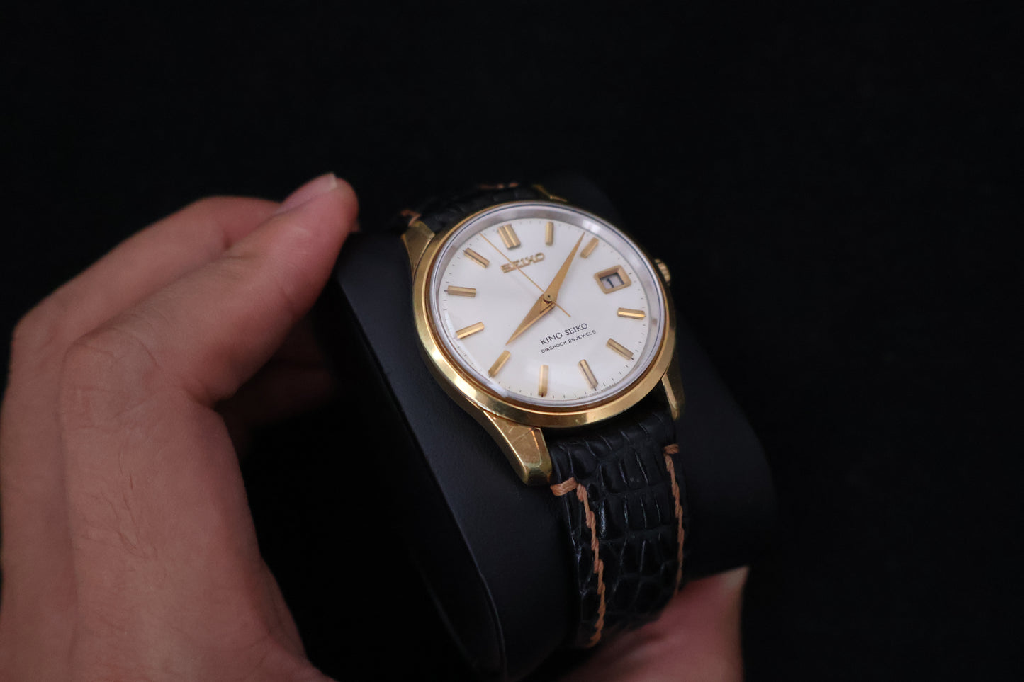 (SERVICED) Rare Vintage 1966 King Seiko 44KS Shield Medallion 25 Jewels 4402-8000