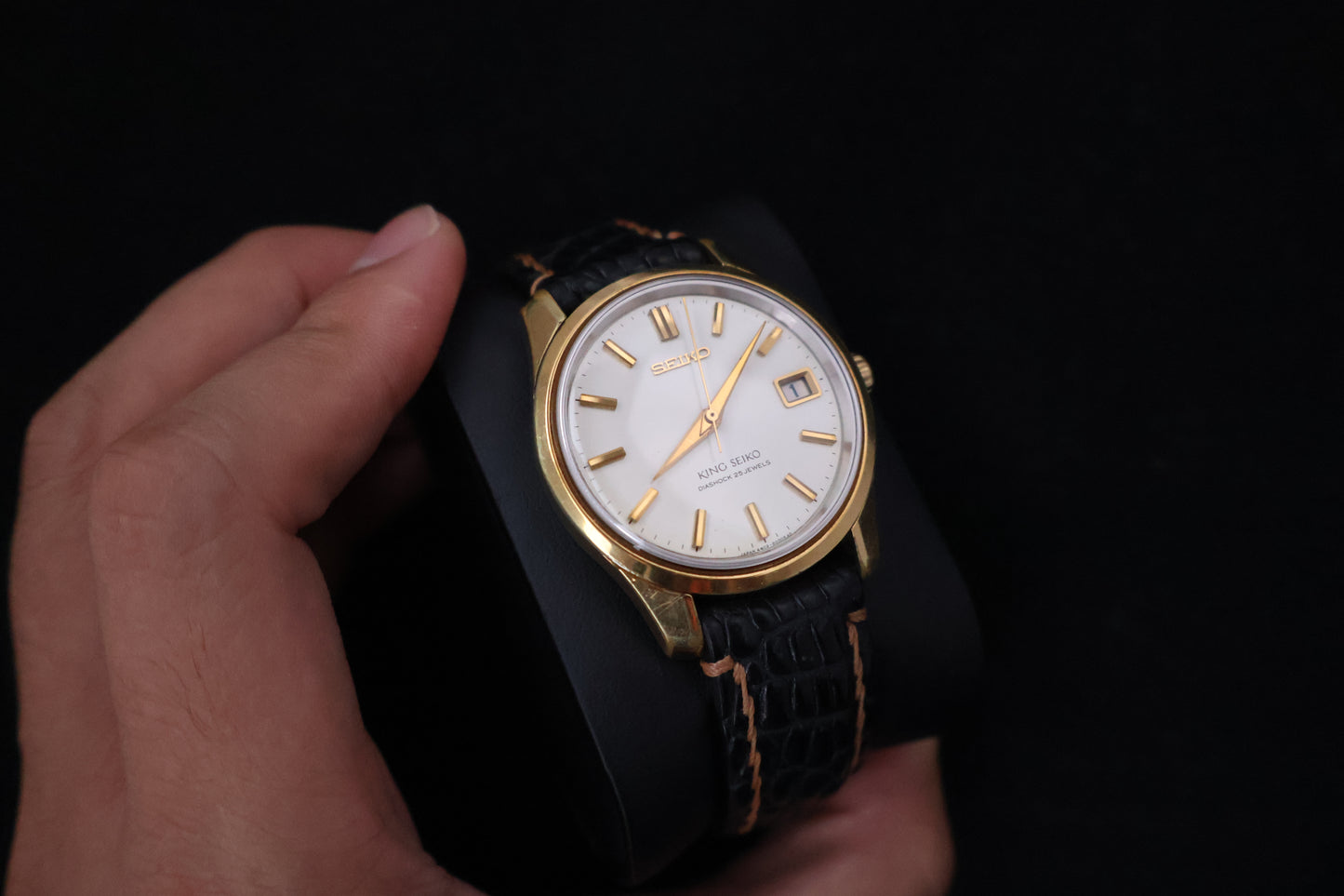 (SERVICED) Rare Vintage 1966 King Seiko 44KS Shield Medallion 25 Jewels 4402-8000