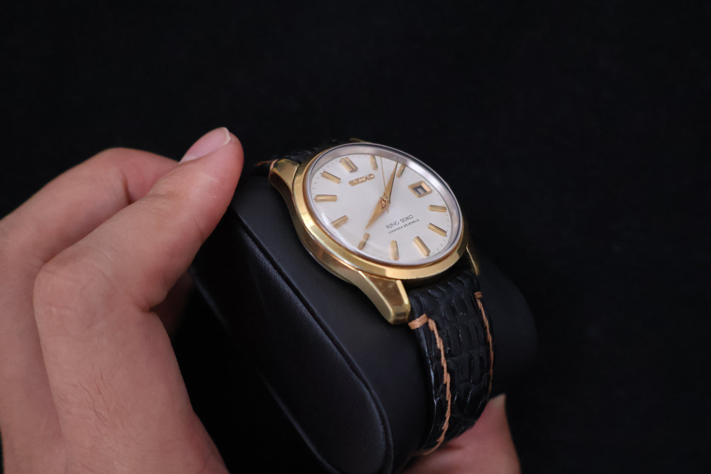 (SERVICED) Rare Vintage 1966 King Seiko 44KS Shield Medallion 25 Jewels 4402-8000