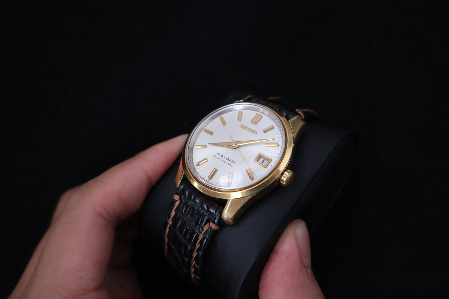 (SERVICED) Rare Vintage 1966 King Seiko 44KS Shield Medallion 25 Jewels 4402-8000