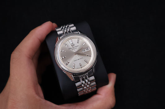 (SERVICED) Rare Vintage 1965 Seiko 5 Sportsmatic Deluxe Fluted Bezel 25 Jewels 7619-7010