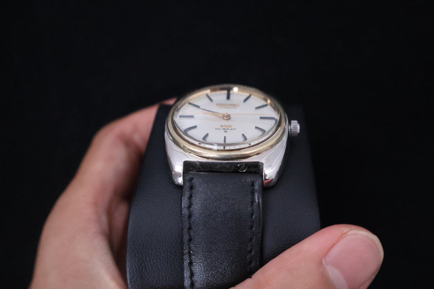 (SERVICED) Rare Vintage 1969 KING SEIKO Hi-Beat Gold Medallion 5621-7000