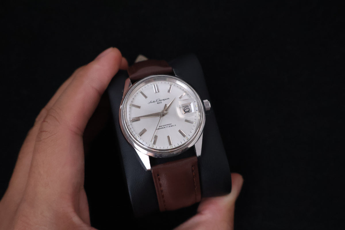 (SERVICED) Rare Vintage 1965 Seiko Champion 860 Calendar Diashock 17 Jewels 7622-9000