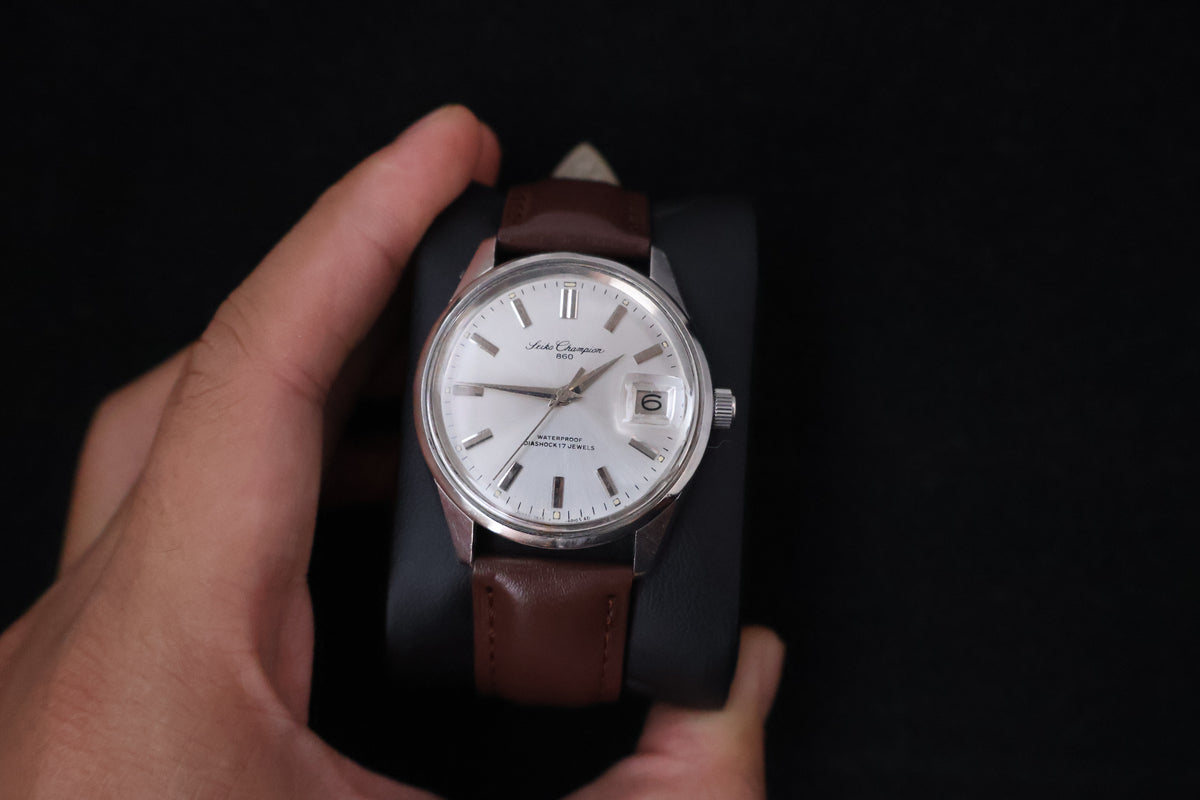 (SERVICED) Rare Vintage 1965 Seiko Champion 860 Calendar Diashock 17 Jewels 7622-9000