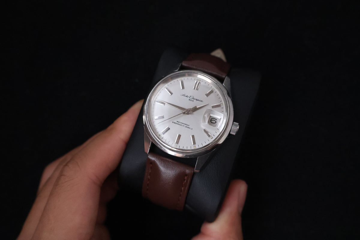 (SERVICED) Rare Vintage 1965 Seiko Champion 860 Calendar Diashock 17 Jewels 7622-9000