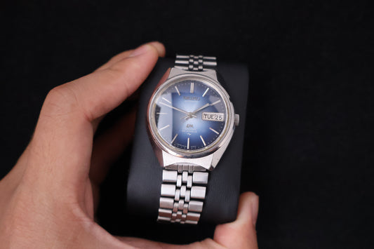 (SERVICED) Rare Vintage 1972 Seiko Lord Matic LM Special Blue Dial 23 Jewels 5206-6110