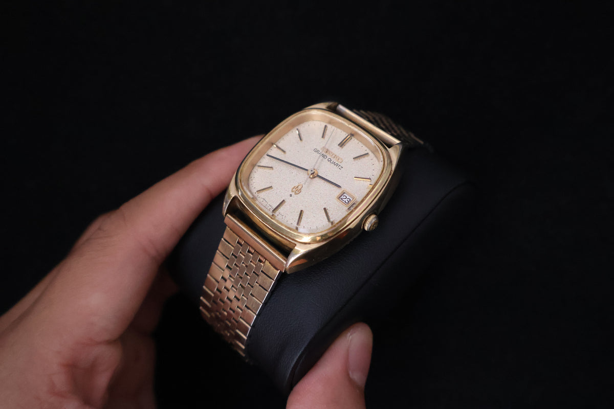 (SERVICED) Rare Vintage 1976 Seiko Grand Quartz Gold Tone 4842-5011