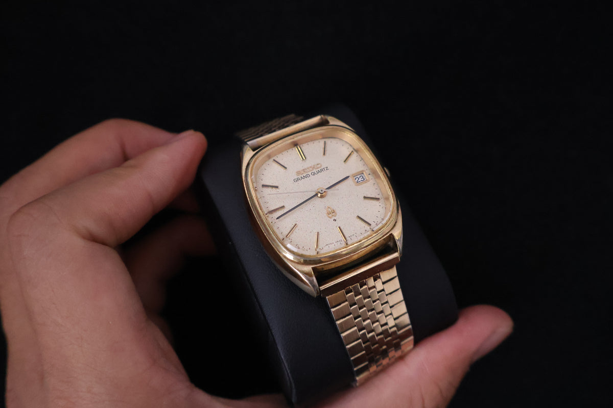 (SERVICED) Rare Vintage 1976 Seiko Grand Quartz Gold Tone 4842-5011