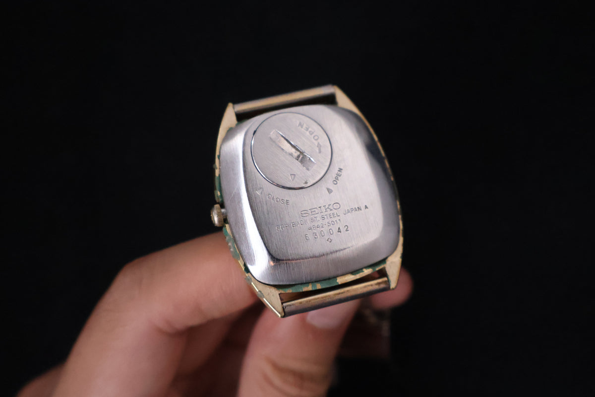 (SERVICED) Rare Vintage 1976 Seiko Grand Quartz Gold Tone 4842-5011