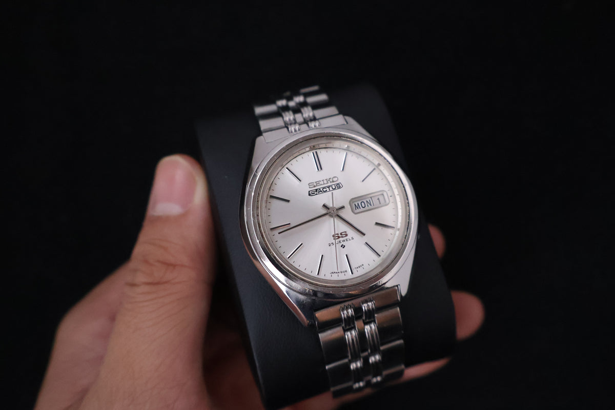 (SERVICED) Rare Vintage 1972 Seiko 5 Actus SS 25 Jewels 6106-7490