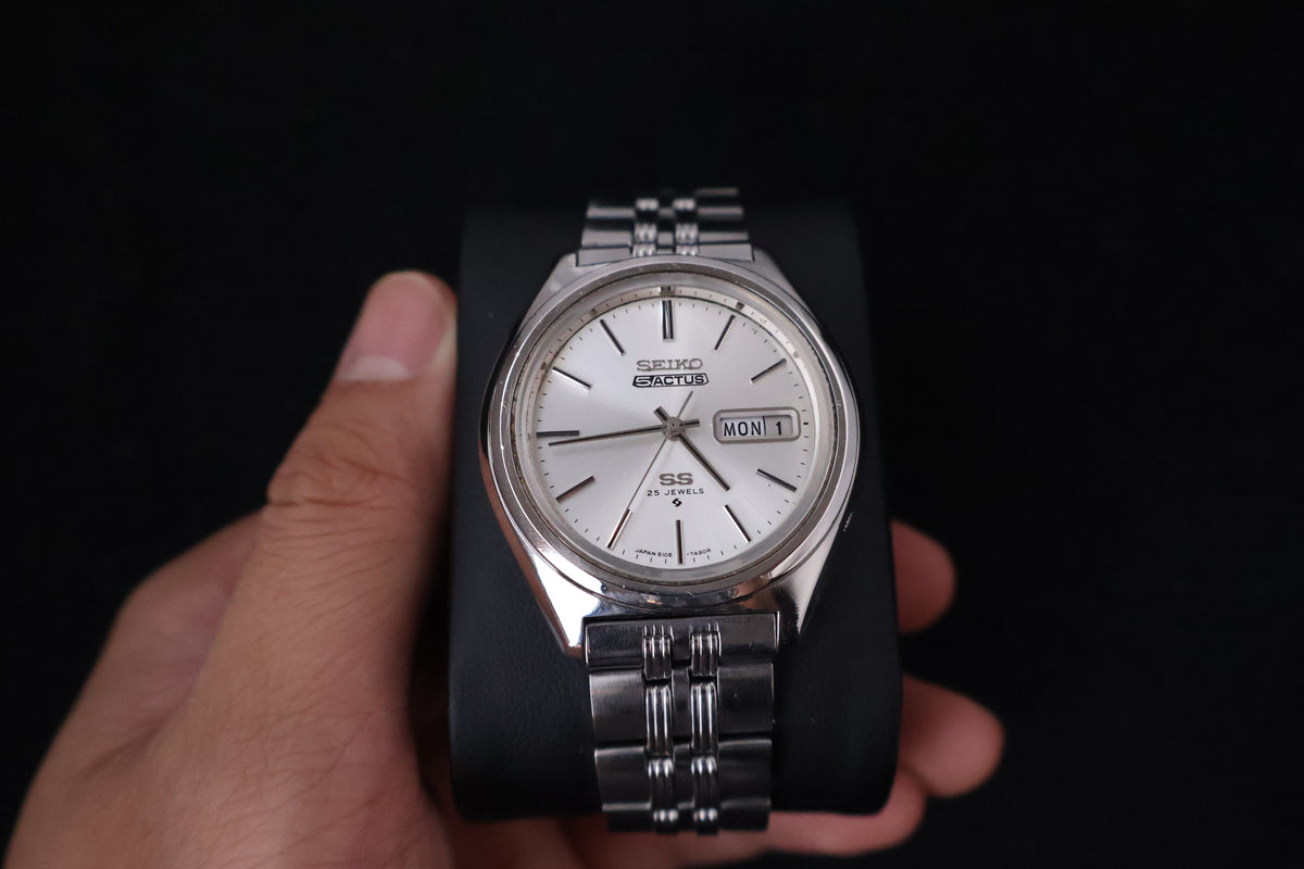 (SERVICED) Rare Vintage 1972 Seiko 5 Actus SS 25 Jewels 6106-7490