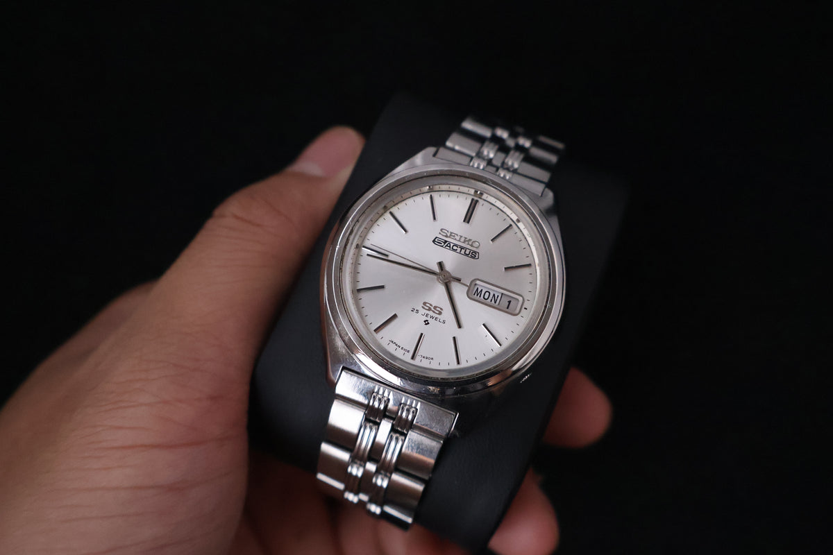 (SERVICED) Rare Vintage 1972 Seiko 5 Actus SS 25 Jewels 6106-7490