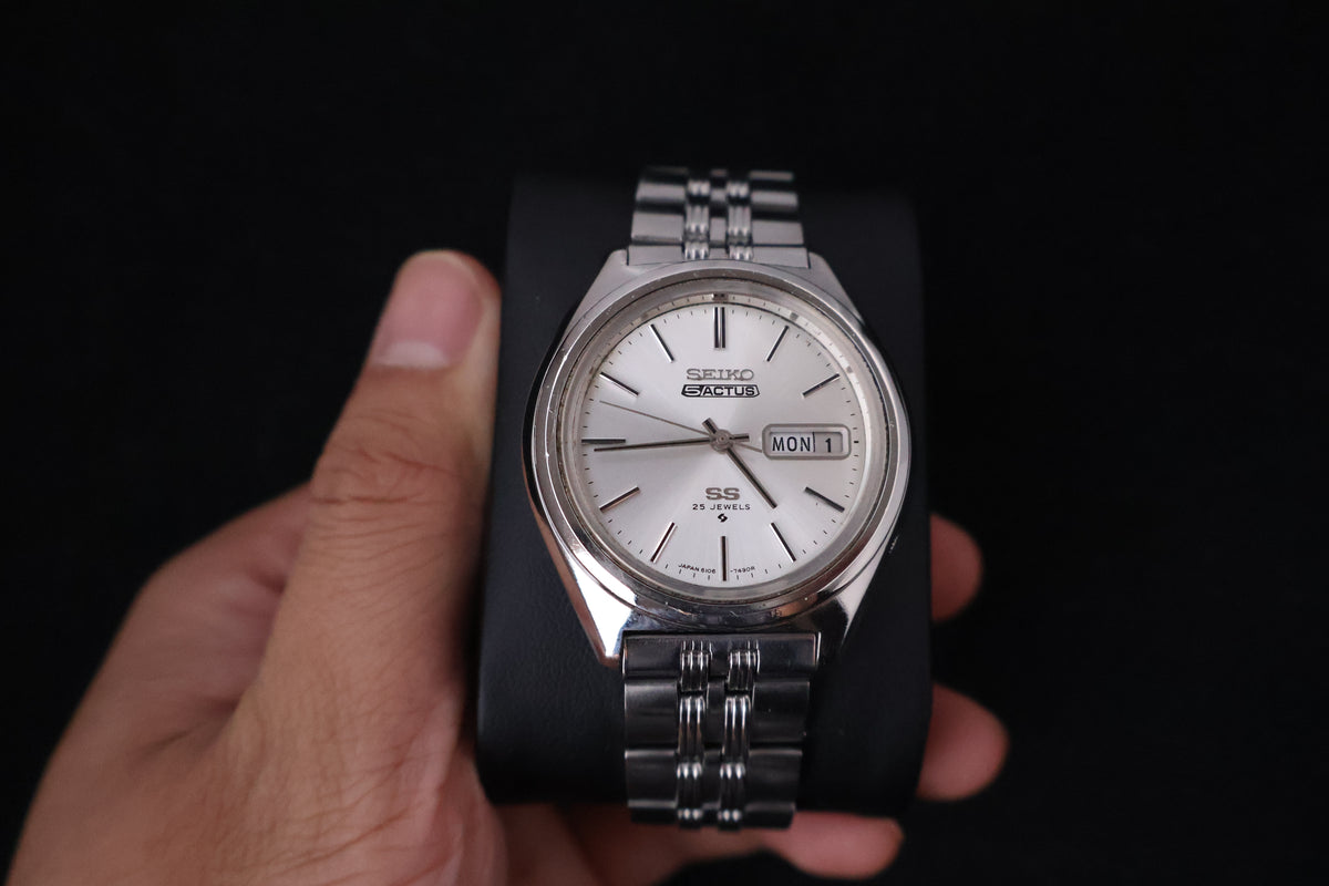 (SERVICED) Rare Vintage 1972 Seiko 5 Actus SS 25 Jewels 6106-7490