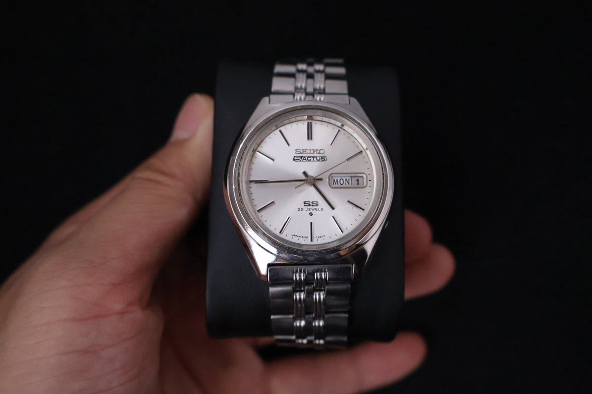 (SERVICED) Rare Vintage 1972 Seiko 5 Actus SS 25 Jewels 6106-7490