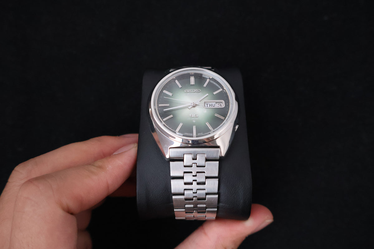 (SERVICED) Rare Vintage 1975 Seiko 5 Actus SS Emerald Green 23 Jewels 6106-8670