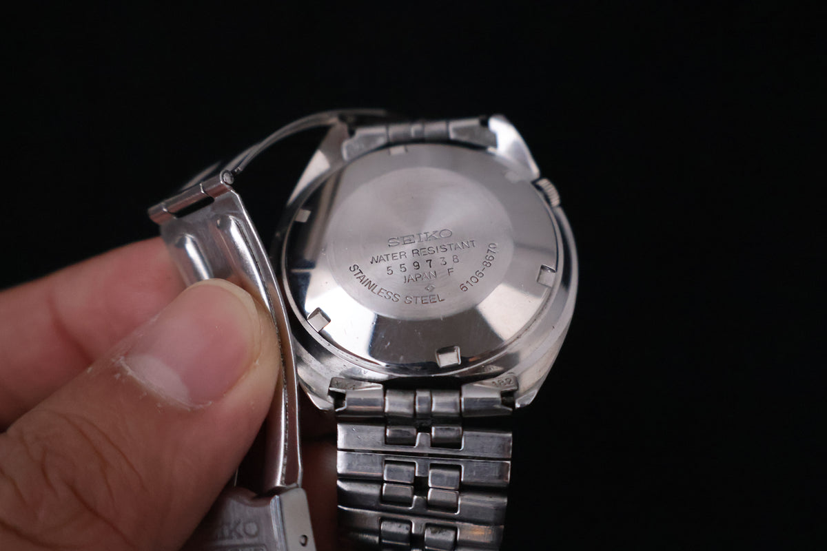 (SERVICED) Rare Vintage 1975 Seiko 5 Actus SS Emerald Green 23 Jewels 6106-8670