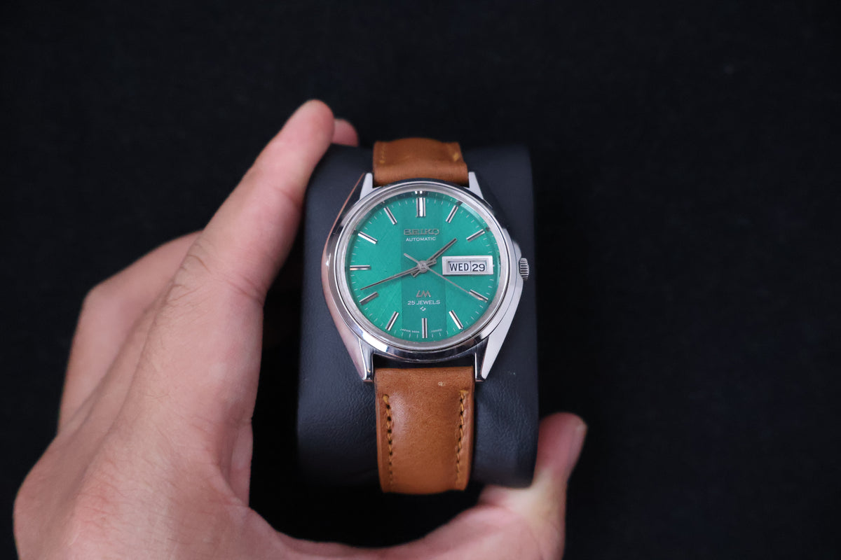 (SERVICED) Rare Vintage 1972 Seiko Lord Matic Green Dial 25 Jewels 5606-7190