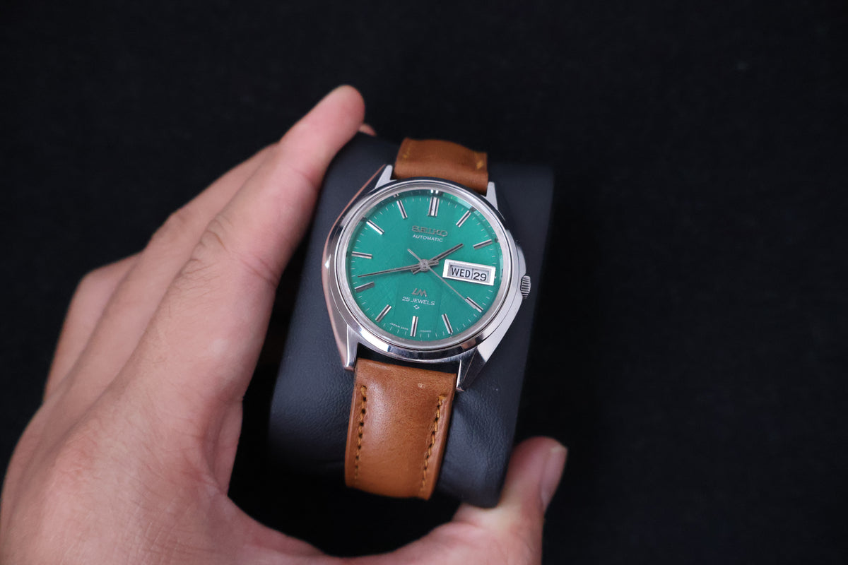 (SERVICED) Rare Vintage 1972 Seiko Lord Matic Green Dial 25 Jewels 5606-7190