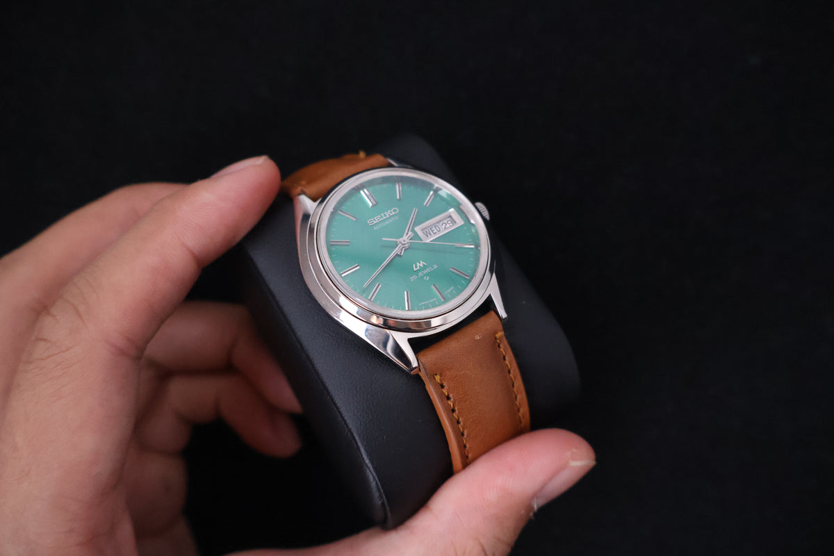 (SERVICED) Rare Vintage 1972 Seiko Lord Matic Green Dial 25 Jewels 5606-7190