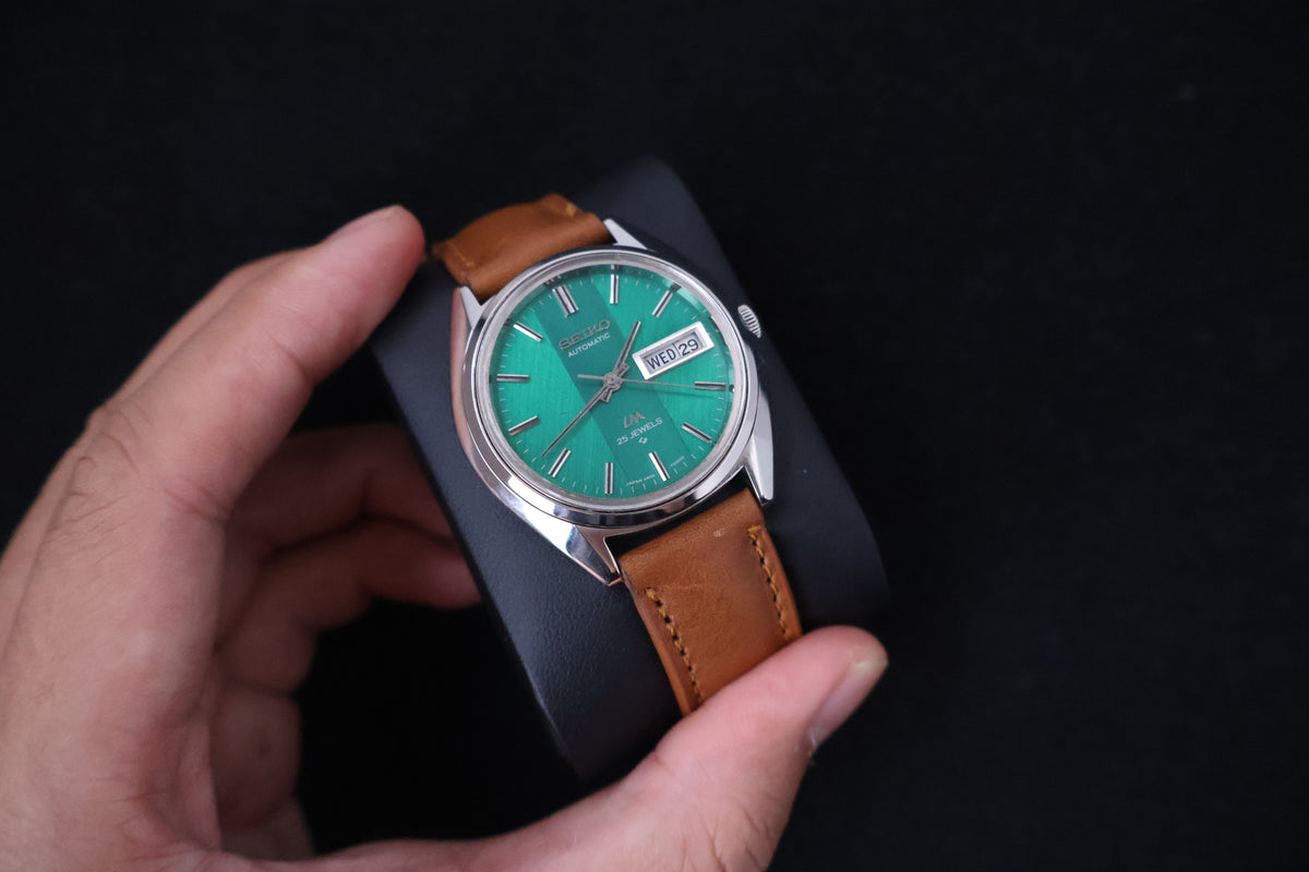 (SERVICED) Rare Vintage 1972 Seiko Lord Matic Green Dial 25 Jewels 5606-7190
