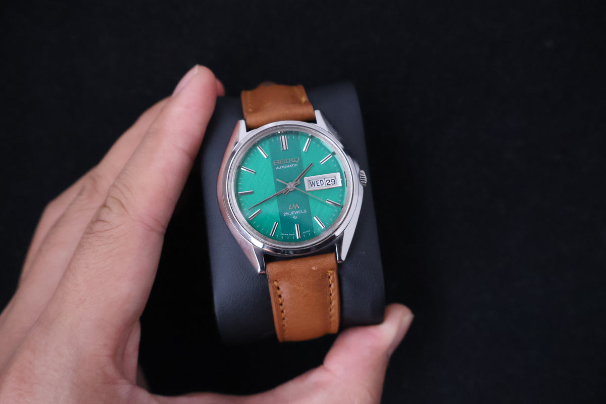 (SERVICED) Rare Vintage 1972 Seiko Lord Matic Green Dial 25 Jewels 5606-7190