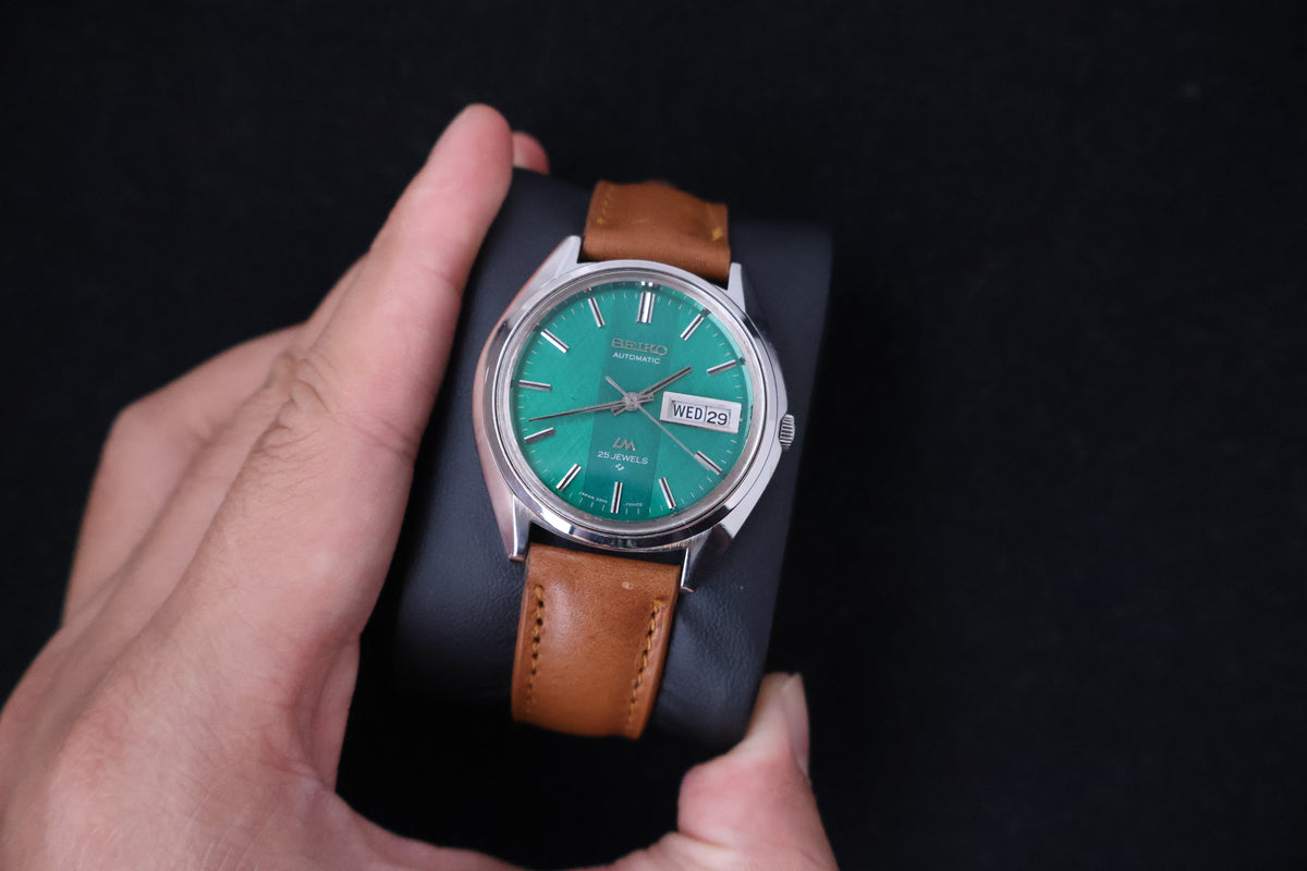 (SERVICED) Rare Vintage 1972 Seiko Lord Matic Green Dial 25 Jewels 5606-7190