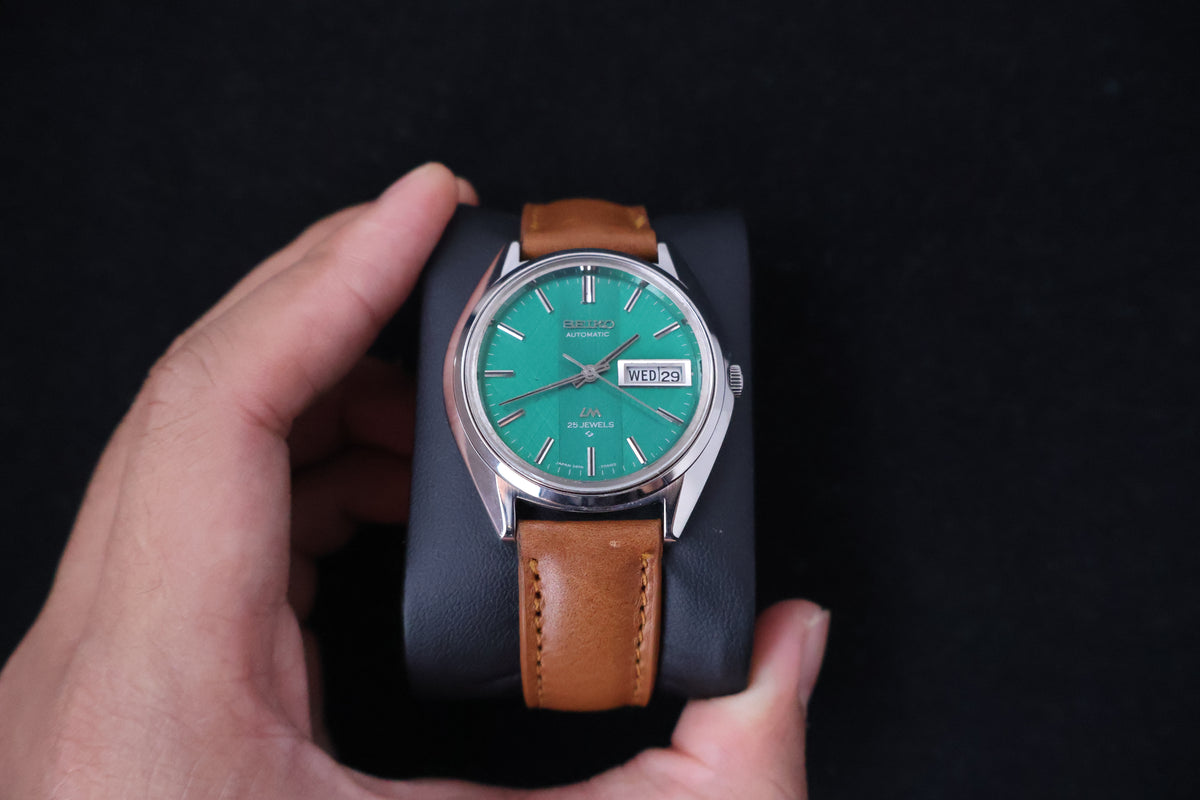 (SERVICED) Rare Vintage 1972 Seiko Lord Matic Green Dial 25 Jewels 5606-7190
