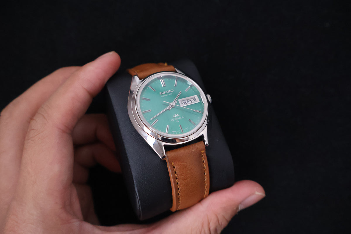 (SERVICED) Rare Vintage 1972 Seiko Lord Matic Green Dial 25 Jewels 5606-7190