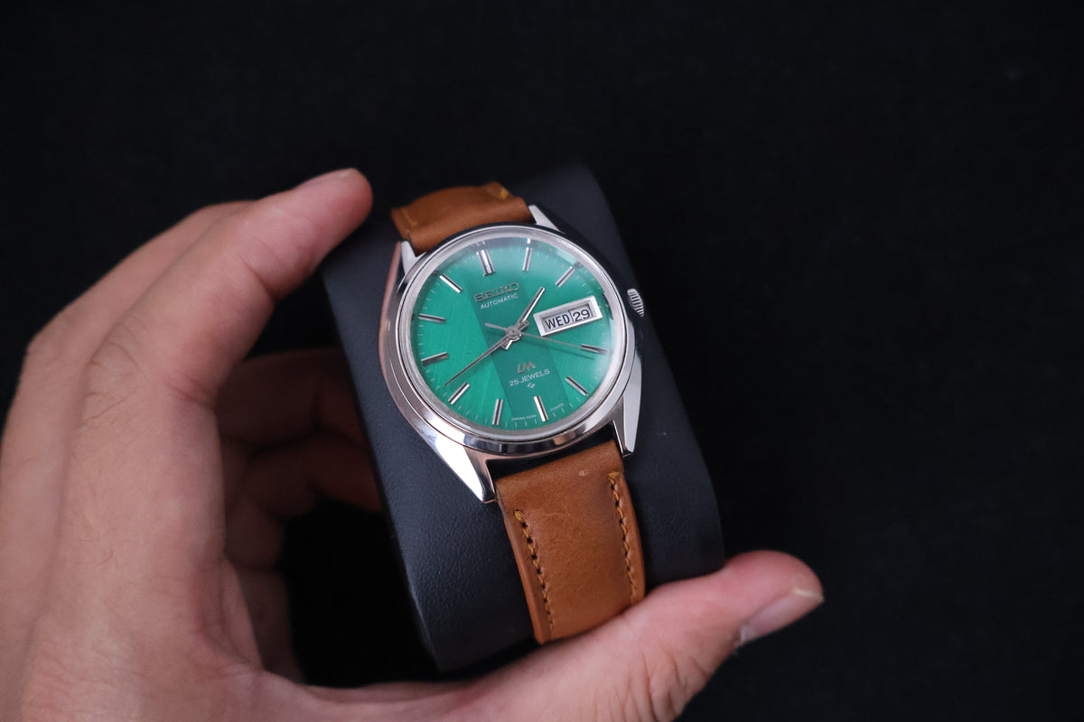 (SERVICED) Rare Vintage 1972 Seiko Lord Matic Green Dial 25 Jewels 5606-7190