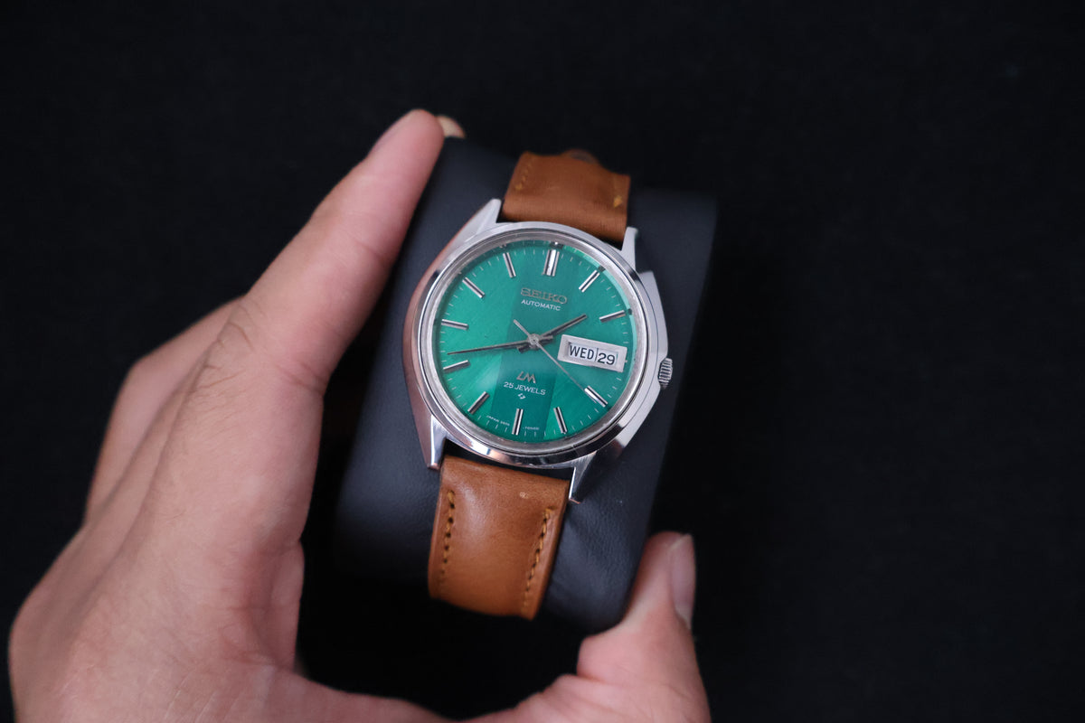 (SERVICED) Rare Vintage 1972 Seiko Lord Matic Green Dial 25 Jewels 5606-7190
