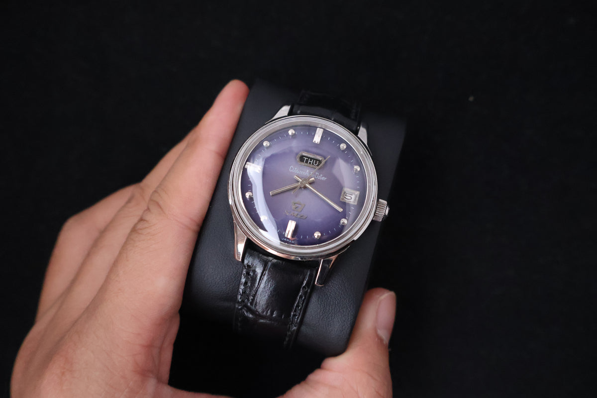 (SERVICED) Rare Vintage 1965 Citizen Auto Dater SM23 Purple Dial - AUSS 1401-Y