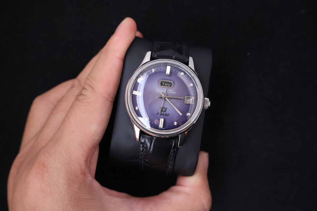 (SERVICED) Rare Vintage 1965 Citizen Auto Dater SM23 Purple Dial - AUSS 1401-Y