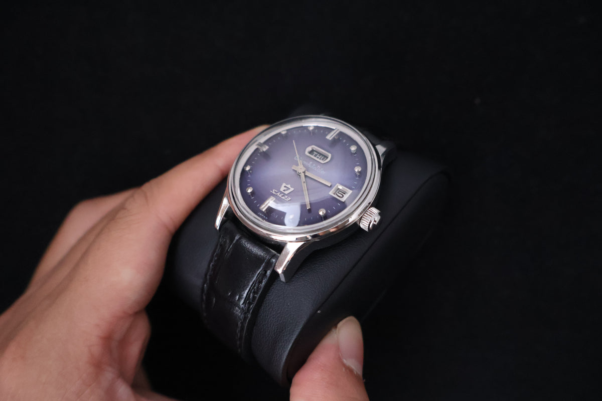 (SERVICED) Rare Vintage 1965 Citizen Auto Dater SM23 Purple Dial - AUSS 1401-Y