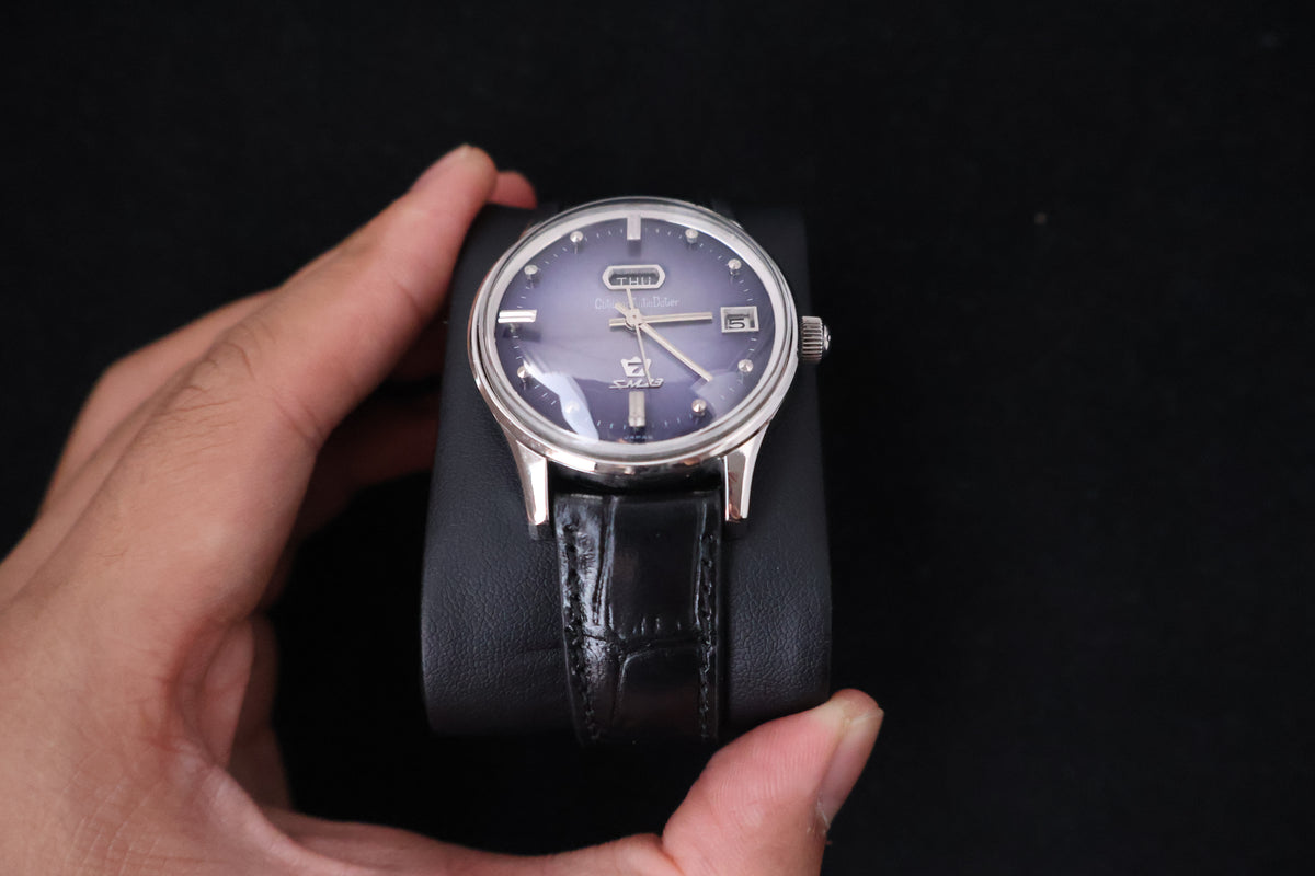 (SERVICED) Rare Vintage 1965 Citizen Auto Dater SM23 Purple Dial - AUSS 1401-Y