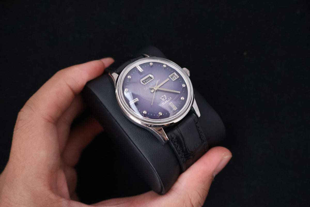 (SERVICED) Rare Vintage 1965 Citizen Auto Dater SM23 Purple Dial - AUSS 1401-Y