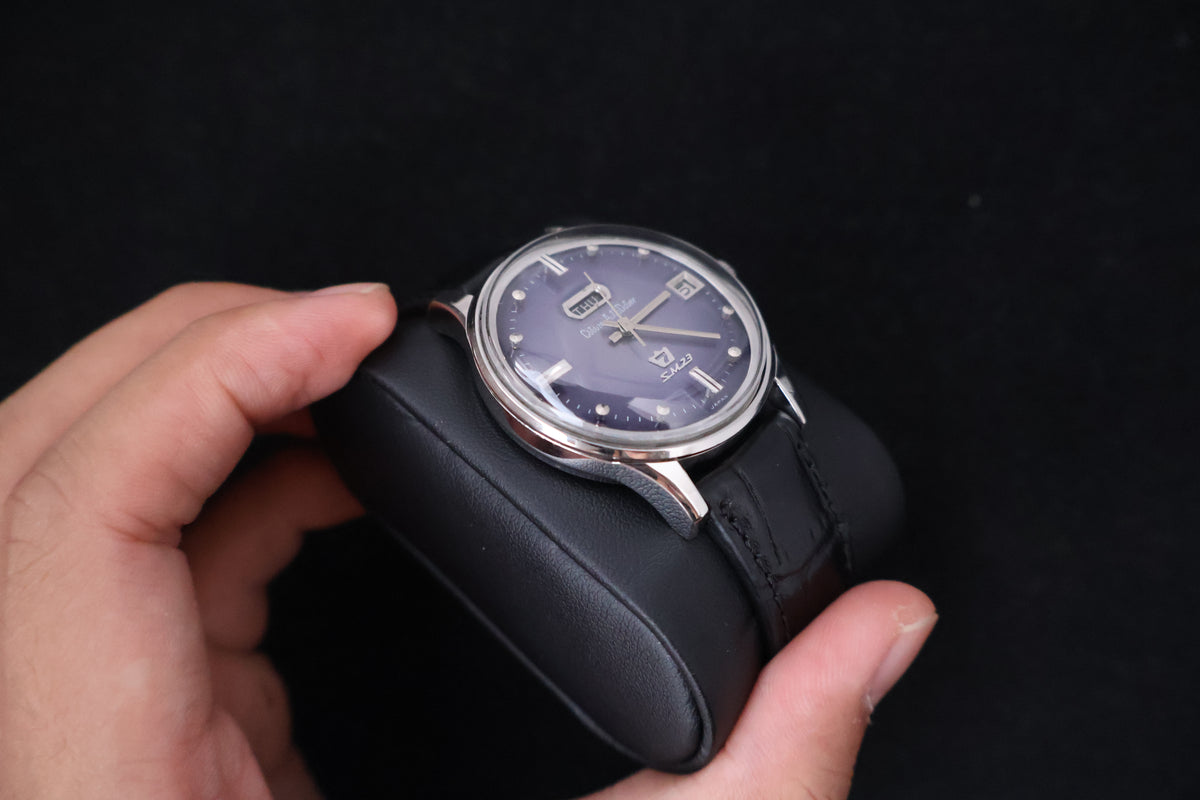 (SERVICED) Rare Vintage 1965 Citizen Auto Dater SM23 Purple Dial - AUSS 1401-Y