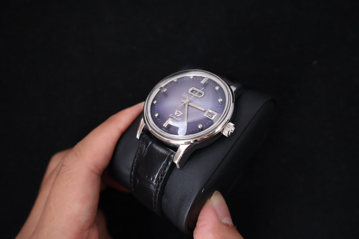 (SERVICED) Rare Vintage 1965 Citizen Auto Dater SM23 Purple Dial - AUSS 1401-Y