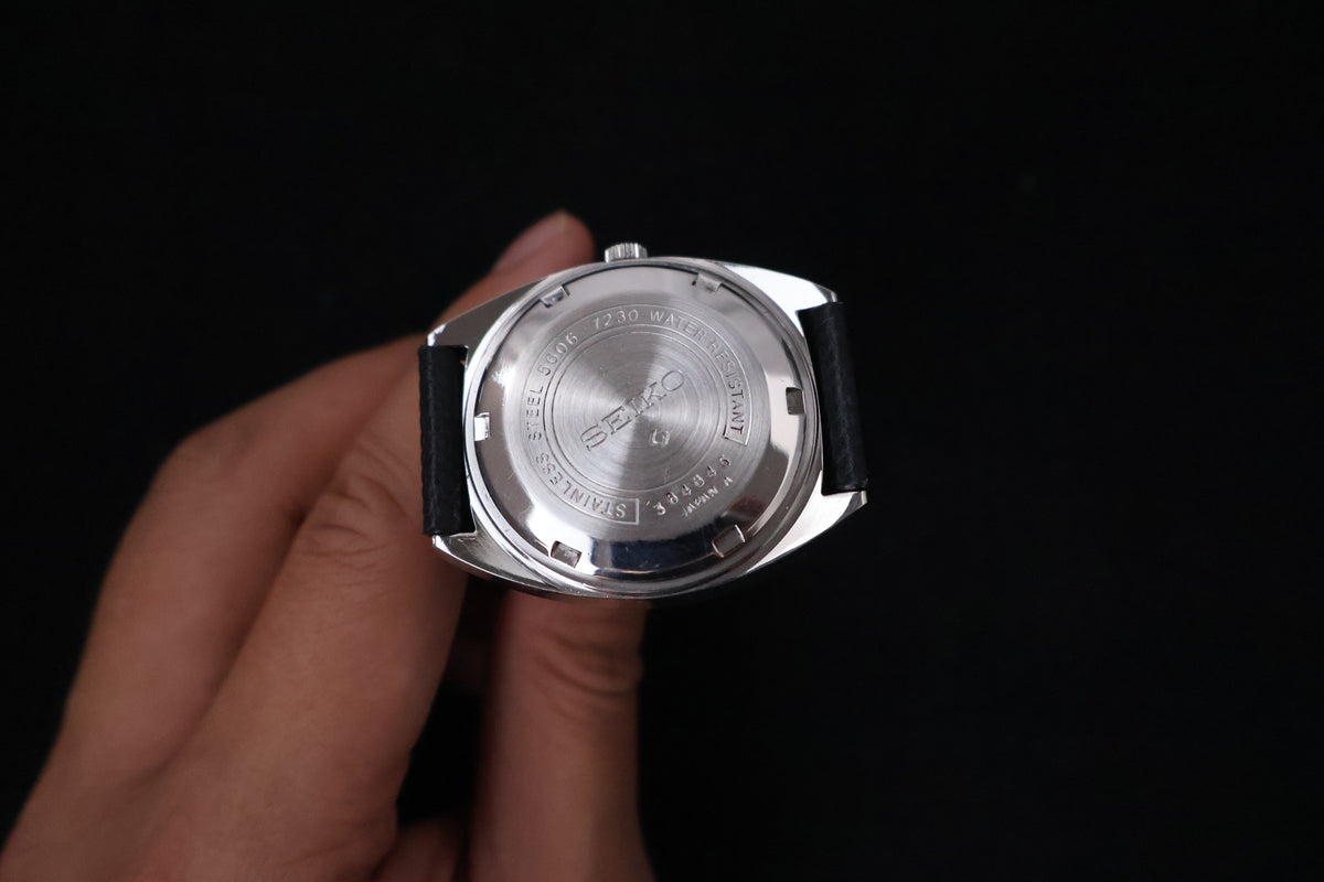 (SERVICED) Rare Vintage 1973 Seiko Lord Matic LM Blue Faceted 23 Jewels 5606-7230
