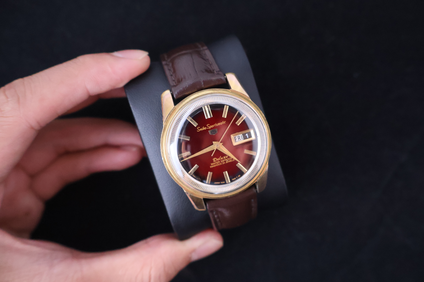 (SERVICED) Rare Vintage 1964 Seiko Sportsmatic 5 Deluxe EGP 23 Jewels 7606-7991