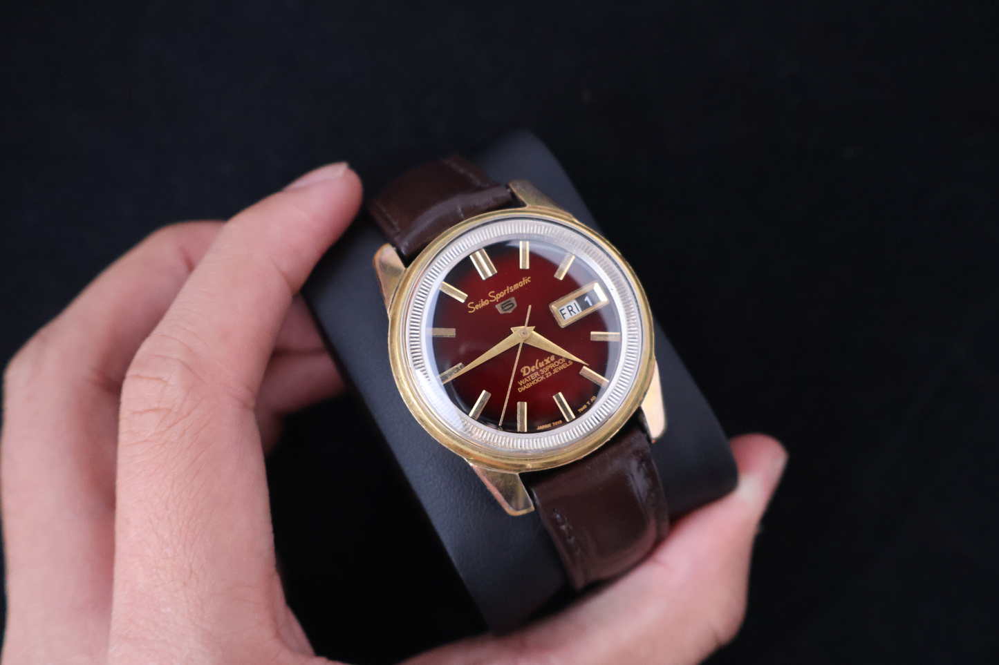 (SERVICED) Rare Vintage 1964 Seiko Sportsmatic 5 Deluxe EGP 23 Jewels 7606-7991