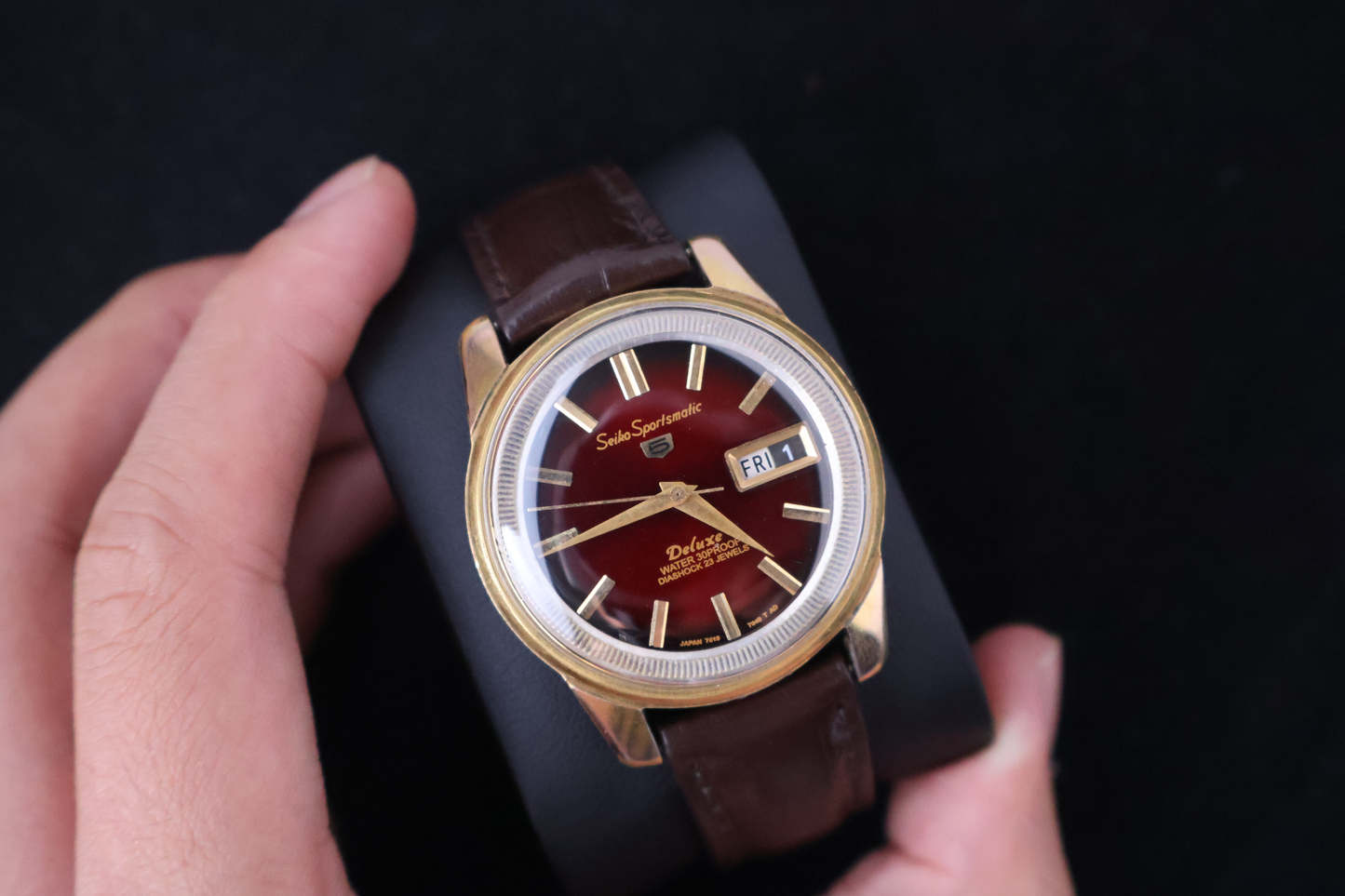 (SERVICED) Rare Vintage 1964 Seiko Sportsmatic 5 Deluxe EGP 23 Jewels 7606-7991