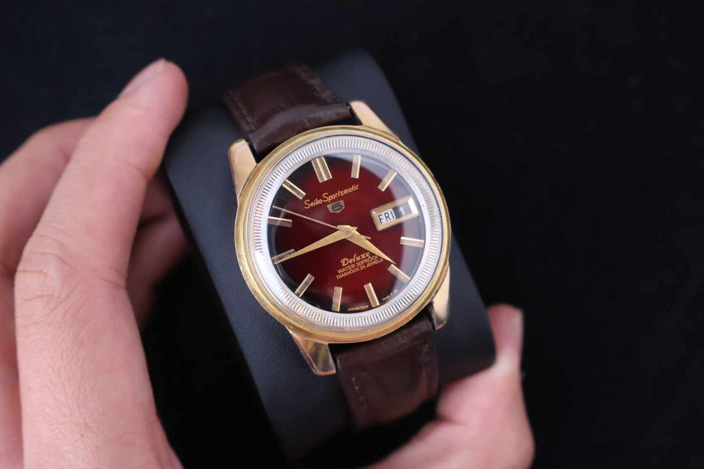 (SERVICED) Rare Vintage 1964 Seiko Sportsmatic 5 Deluxe EGP 23 Jewels 7606-7991