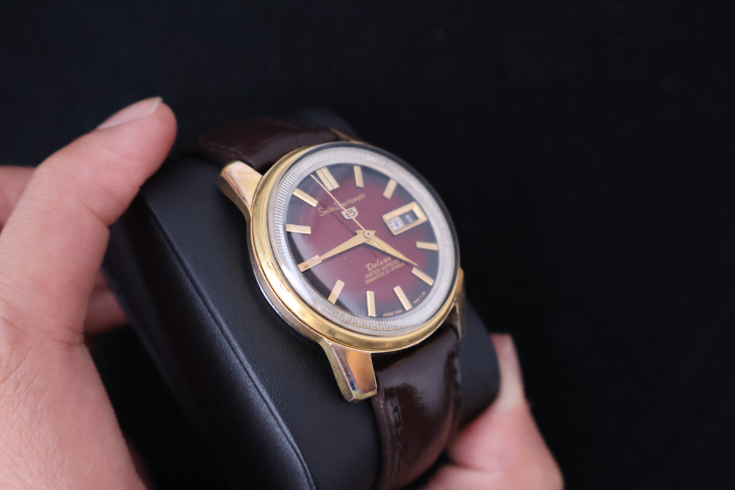 (SERVICED) Rare Vintage 1964 Seiko Sportsmatic 5 Deluxe EGP 23 Jewels 7606-7991