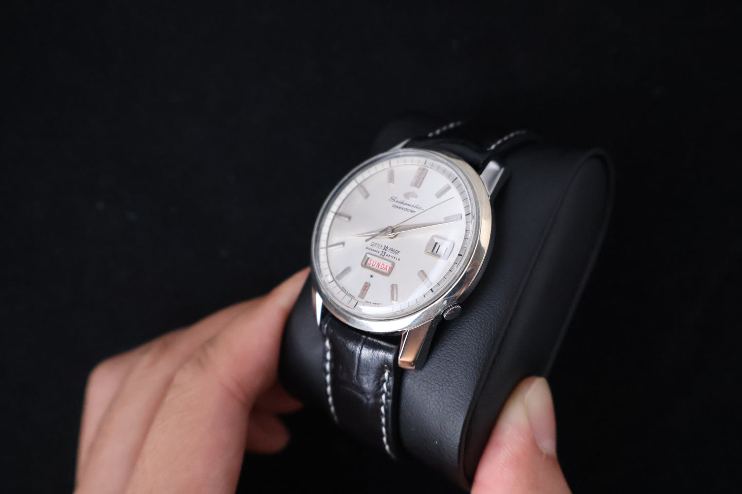 (SERVICED) Rare Vintage 1964 Seiko Seikomatic J13080 Weekdater 33 Jewels