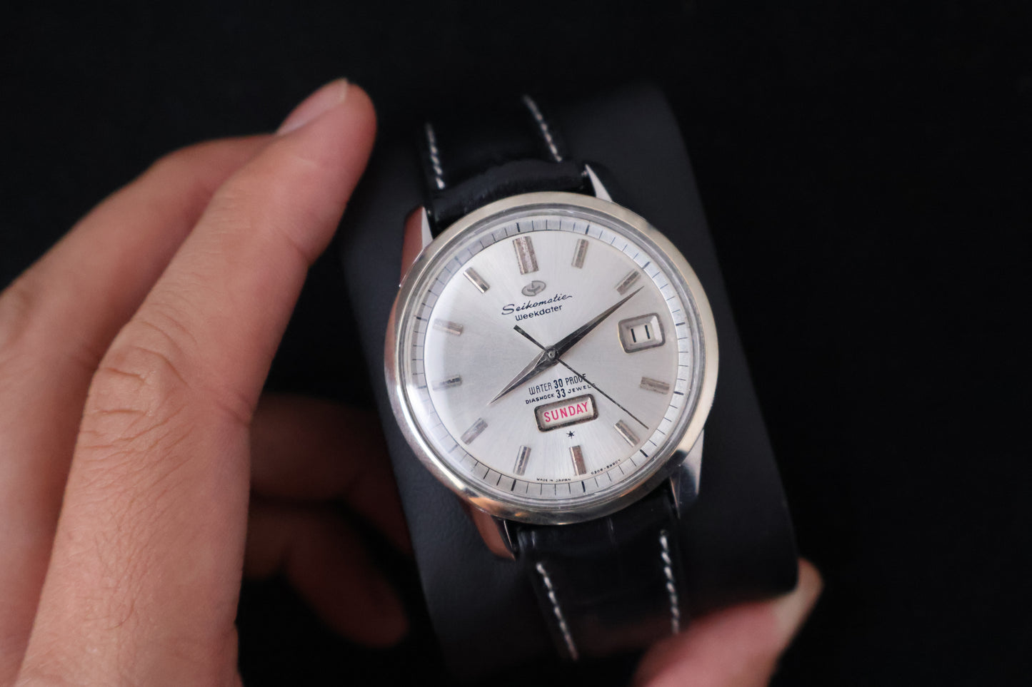 (SERVICED) Rare Vintage 1964 Seiko Seikomatic J13080 Weekdater 33 Jewels