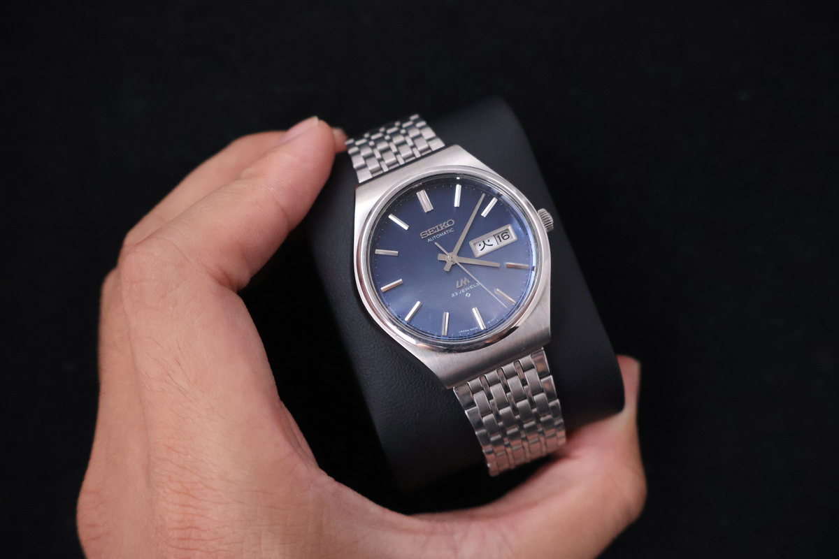 (SERVICED) Rare Vintage 1975 Seiko Lord Matic Blue Dial 23 Jewels 5606-8090