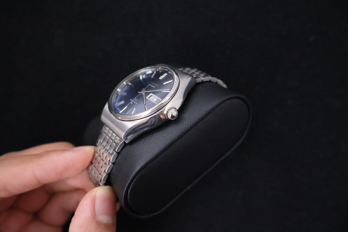 (SERVICED) Rare Vintage 1975 Seiko Lord Matic Blue Dial 23 Jewels 5606-8090